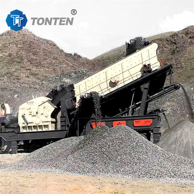 Piedra minera línea de trituración móvil portátil planta de trituración de granito diesel