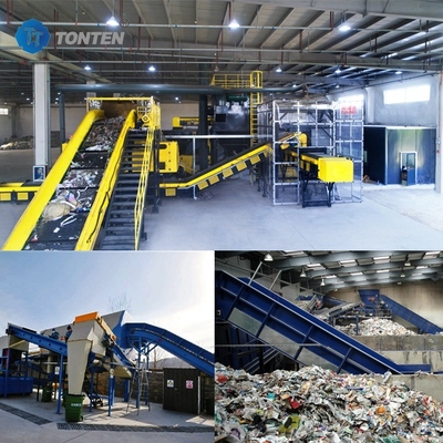 120kw planta de clasificación de residuos domésticos línea de reciclaje para botellas de alimentos y bebidas
