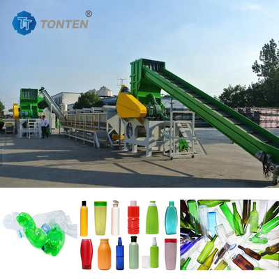 Linea de producción de plástico para el trituración y reciclado de la película para botellas de vidrio para el reciclado de la limpieza