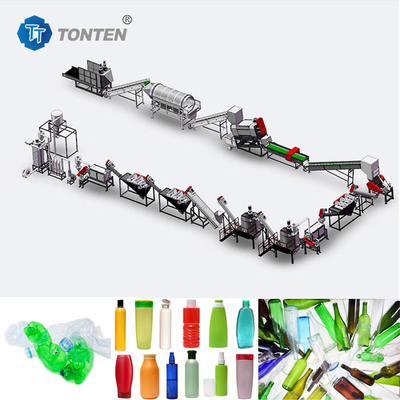 Línea de producción de reciclaje de plásticos para triturar botellas de agua mineral