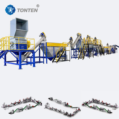 Linea de producción de plástico para el trituración y reciclado de la película para botellas de vidrio para el reciclado de la limpieza