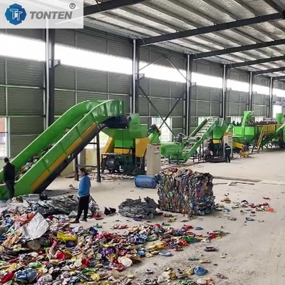 Maquinaria de la planta de reciclaje de desechos de plástico PET de botellas de desechos mezclados