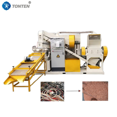 Máquina de separación de plástico para el reciclaje de alambre de cobre Granulación de tiras de alambre de desecho