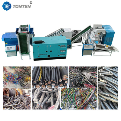 Máquina de granulación de bandas de cables recubiertos Línea de reciclaje de alambre de cobre