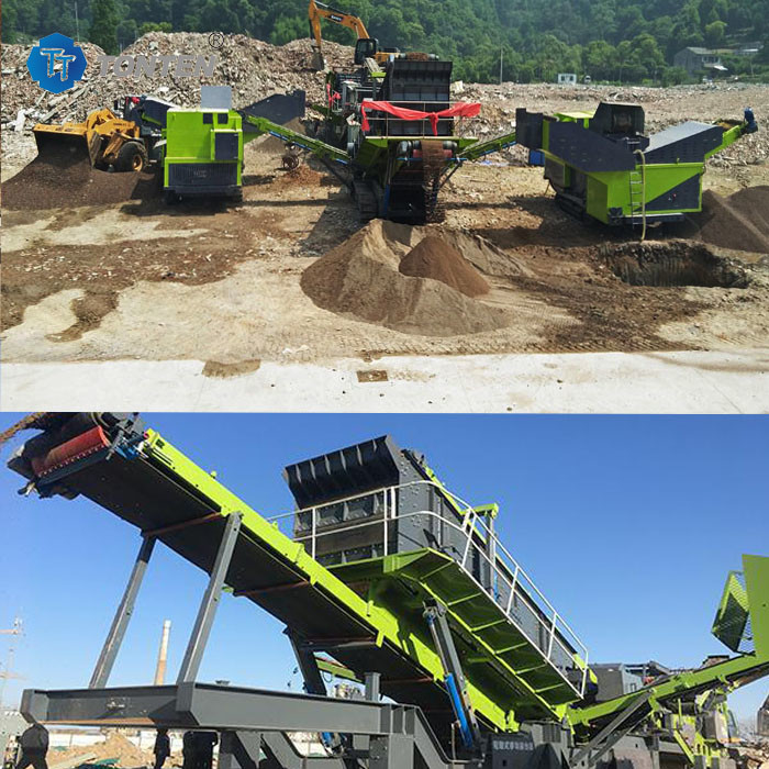 La máquina de trituración de piedra de granito y piedra caliza de desechos 85kw para el sitio de construcción