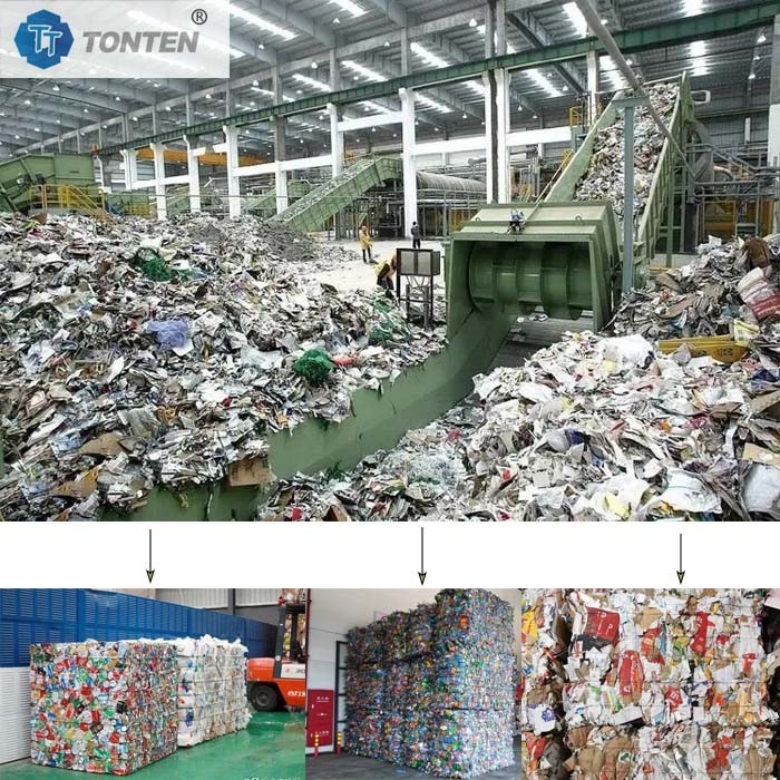 Planta de reciclado y clasificación de residuos domésticos para residuos de envases de cocina